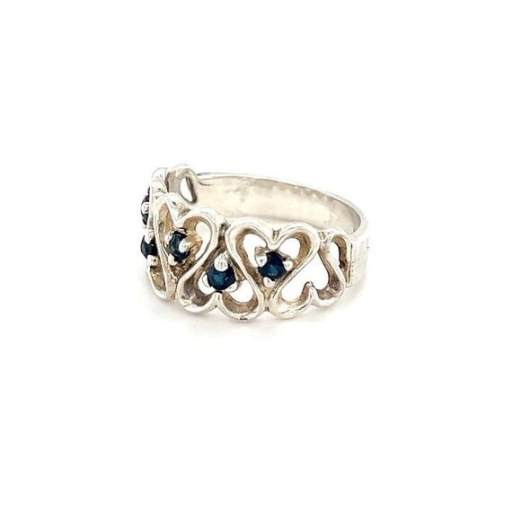 Sterling Silver 925 Blue Sapphires Ring - Picture 7 of 10